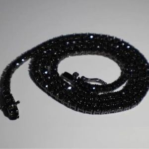 Black moissanite tennis chain
